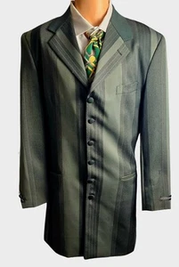 Abrigo Deportivo Soprano Para Hombres 6 Botones Largo Rayas 40L Retro Años 60 Mod Afilado - Imagen 1 de 21