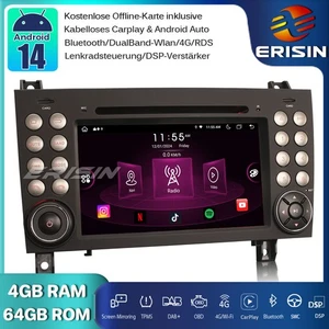 64GB DAB+Android 14 Autoradio Navi GPS CarPlay SWC Mercedes SLK Klasse R171 W171 - Bild 1 von 21