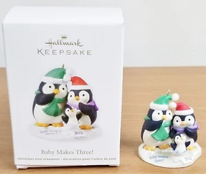 Hallmark Keepsake Ornament Baby Makes Three 2012 Penguins - Picture 1 of 6