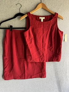 Amanda Smith Red Suit Top And Skirt 8P NWT  - Picture 1 of 18