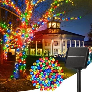 Luces Solares De Navidad 40ft 100LED Impermeable Para Exterior Yard Patio Jardin - Picture 1 of 5