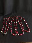 Vintage 106” Elongated Red & Silver Glass Ball Garland