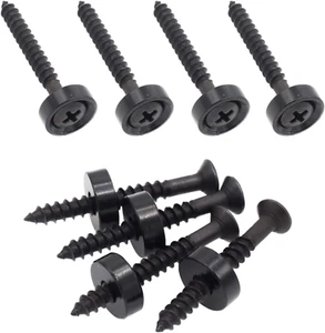 Black Guitar Neck Joint Bushings and Bolts, 8Pcs Metal Guitar Neck Ferrules with - Picture 1 of 12
