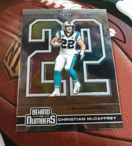 CHRISTIAN McCAFFREY 2020 Playoff BEHIND THE NUMBERS #BTN-23 PANTHERS - Picture 1 of 2