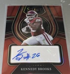 2022 Select Draft picks Kennedy Brooks Auto Silver Prizm Olkahoma