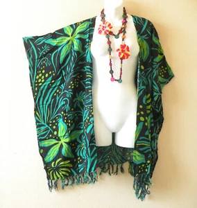 CB347 Floral Cardigan Duster Open Front Plus Hippy Jacket Cover up Top up to 5X - Picture 1 of 3