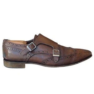 Zapatos John Bakers Cuero Marrón Semi Brogue Doble Correa Monje Para Hombres 43.5 EE. UU. 10 - Imagen 1 de 16