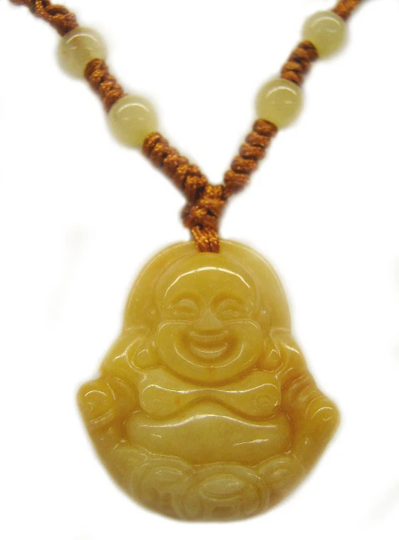 Yellow Jade Buddha Necklace - Image 1 of 1