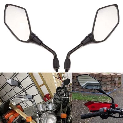 For Honda Nighthawk 750 650 450 250 Motorcycle 10mm Handle Bar Rearview Mirrors - Изображение 1 из 4