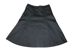 Express Design Studio High Waist Knee Length A-Line Skirt Black Women's Size 0 - Picture 1 of 9