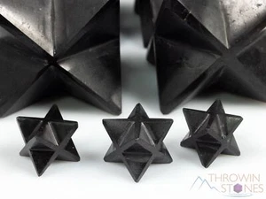 BLACK TOURMALINE Crystal Merkaba - Sacred Geometry Star Gift Home Decor, E0233 - Imagen 1 de 10