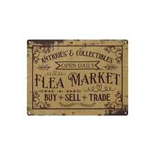 Vintage Style Flea Market Metal Tin Sign | Indoor/Outdoor 16"x 12"
