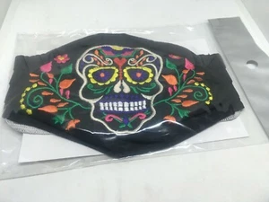 Dia De Los Muertos Sugar Skull Washable face Mask Embroidered - Picture 1 of 2