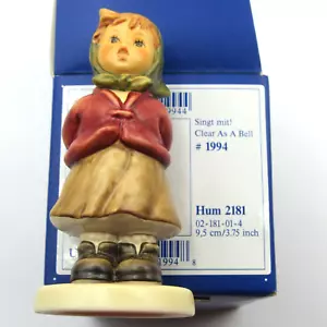 Vtg Hummel Goebel Germany Porcelain Figurine 2181 Clear As A Bell TMK 8 3.75" - Picture 1 of 3