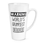 Warning World's Grumpiest Introvert 17oz Large Latte Mug Cup Birthday Funny