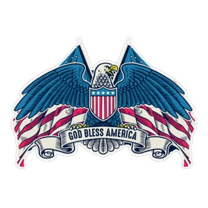 American Eagle USA Flag Independence Day Patriotic Bumper Sticker Decal 5" - Foto 1 di 3