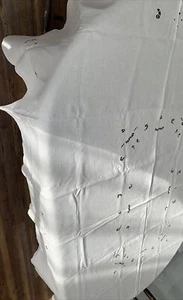 Vintage Embroidered Cut Work Cotton Linen Tablecloth-Scalloped Edge 88” X 66” - Picture 1 of 8