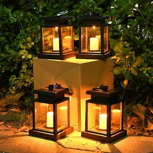 Solar Lantern Hanging Light LED Waterproof Yard Outdoor Patio Garden Yard Lamp - Picture 1 of 135