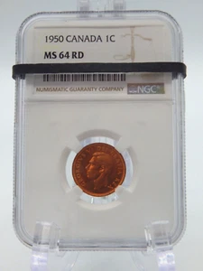 1950 CANADA  MS64 RD NGC GRADED Canadian 1 CENT  #BT433 - Picture 1 of 6