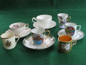 Vintage Mixed Porcelain Coffee Set 4 Coffee Cups & Saucers & 3 Coffee Cups Only - Picture 1 of 12