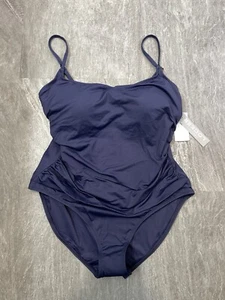 Anne Cole Women's Shirred Maillot One-Piece Swimsuit | Navy - Bild 1 von 7