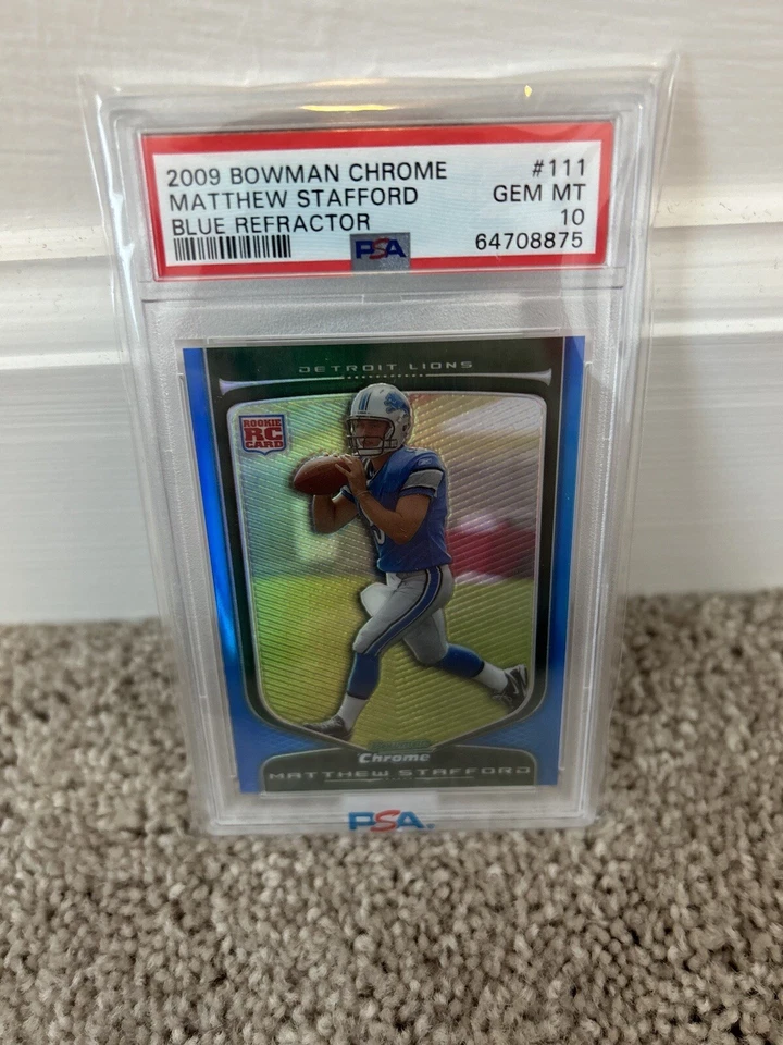 Bowman Chrome Blue Refractor Matthew Stafford 2009 PSA 10 67/150 Foto 1 de 1