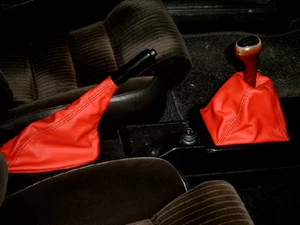 Bolsa de cambios y boquilla de freno de mano Alfa Romeo Alfetta cuero auténtico negro nuevo ́80 -′84 - Imagen 1 de 3