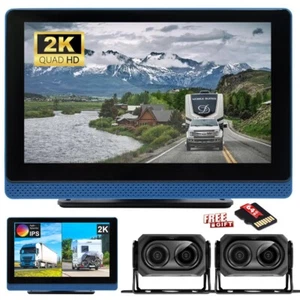 7'' Dual Recording Reverse Camera Rear View Kit 2K Touch DVR Monitor Screen AU - Picture 1 of 13