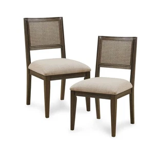 Ink+Ivy Set of 2 Kelly Armless Dining Chairs Brown: Modern Upholstered, Wood - Picture 1 of 11