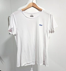 FILA Womens Top Size 16 White Sheer Stretch T-shirt Gym Activewear - Picture 1 of 7
