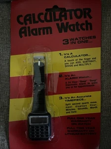 Nuevo Reloj Calculadora Negro Hong Kong Original Tarjeta Paquete Alarma Reloj - Imagen 1 de 7