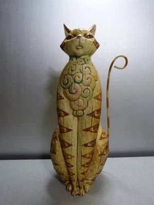 RARE JIM SHORE Heartwood Creek TALL CAT Sitting 19" Abraham Alley 2004 Figurine - Image 1 of 4
