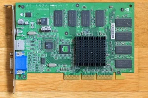 MSI MS-8826 Nvidia GeForce 2 MX400 Pro | AGP VGA Card | 64 MB RAM - Working - Afbeelding 1 van 3