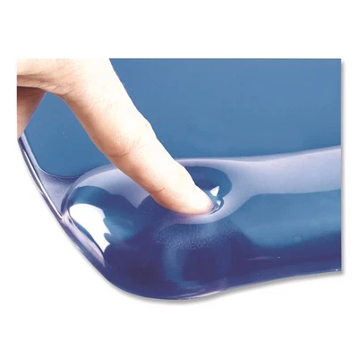 Fellowes® Gel Crystals Mouse Pad w/Wrist Rest, Rubber Back, 8 x 9-/4, Blue - Image 1 of 4