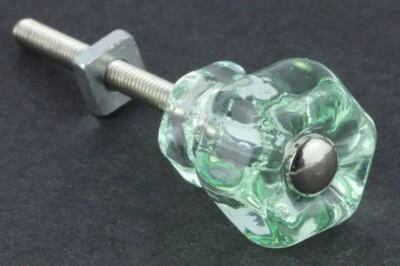 1" Antique Glass Knob Coke Bottle Green - Image 1 of 4
