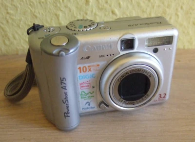Canon PowerShot A75 3.2MP Vtg Digital Camera 3x Zoom Silber A 75 - Bild 1 von 4