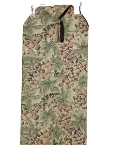 Gobelin grün/hellbraun/burgund Trauben Tischläufer mit Quasten 13" breit x 72" lang - Bild 1 von 6