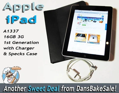 Apple iPad 16GB 3G Original 1st Gen A1337 w/ Charger & Specks Case - Locked SIM - Image 1 of 4