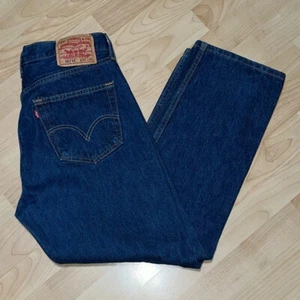 Levi's 501XX 34x30 Button Fly Blue Straight-Leg Jeans Signature Red Tab 90's Y2K - Picture 1 of 13