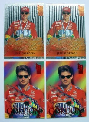 1995 Jeff Gordon Press Pass VIP Red Hot Fan’s Choice Lot 4 Cards Nascar Racing - Image 1 of 4
