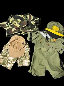 Build A Bear 7-pc  Military Camo Army Soldier Outfit Shirt Pants Hats - Picture 1 of 6