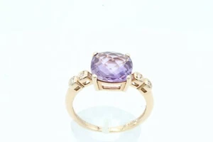 Damen Ring 14k Rosegold mit 1 Amethyst & 4 Brillanten ca. 0,04ct. G. 56 - Imagen 1 de 5