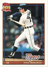 1991 Topps Baseball Dave Bergman Detroit Tigers #412