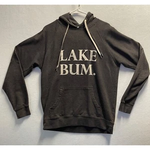 Lake Bum Hoodie Sweatshirt Pullover Gray Size Large - Picture 1 of 10