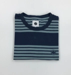 Herren T-Shirt marineblau gestreift hübschgrün Medium M kurzärmelig Rundhalsausschnitt A - Bild 1 von 10