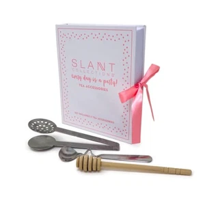 3 Piece Set Tea Accessories Tea Bag Tongs & Stir Spoon & Wood Honey Dipper - Picture 1 of 3