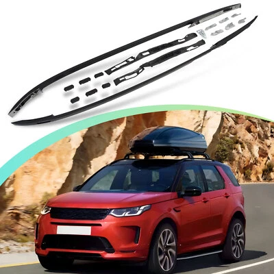 Juego de rieles laterales portaequipajes de techo para Land Rover Discovery Sport 2015-2022 aluminio negro Foto 1 de 4