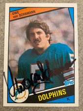 Uwe Von Schmann Signed MIAMI DOLPHINS Card    1984 Topps