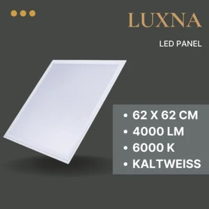 LUXNA LED Panel Rasterleuchte Deckenleuchte Deckenlampe 62x62 Kaltweiß mit Trafo - Bild 1 von 9