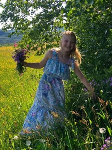 Pia Tjelta Dress 5 - 6 Years Women Casual Smoked Floral Printed Ruffled NW 28524 - Picture 1 of 7